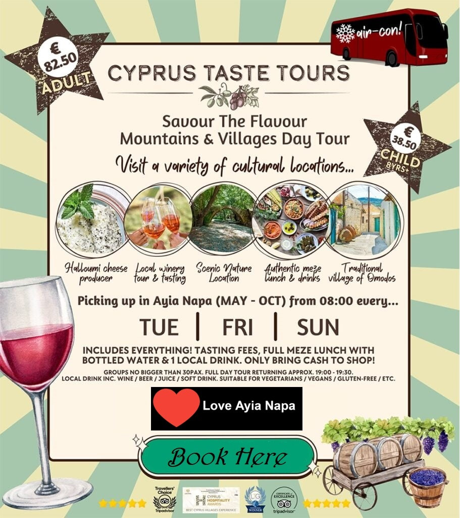 Savour the Flavour Day Tour from Ayia Napa