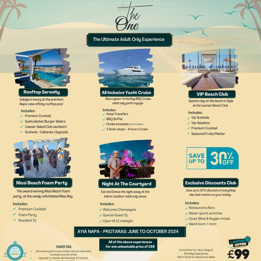 The One Experience Package Ayia Napa